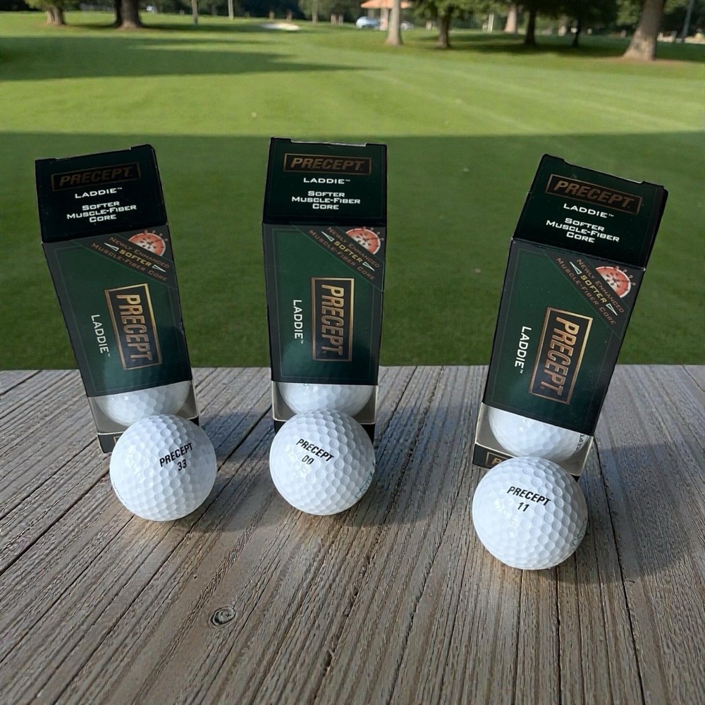 Precept Laddie Softer Muscle Fiber Core White‎ Golf Balls Ball 3 Packs
